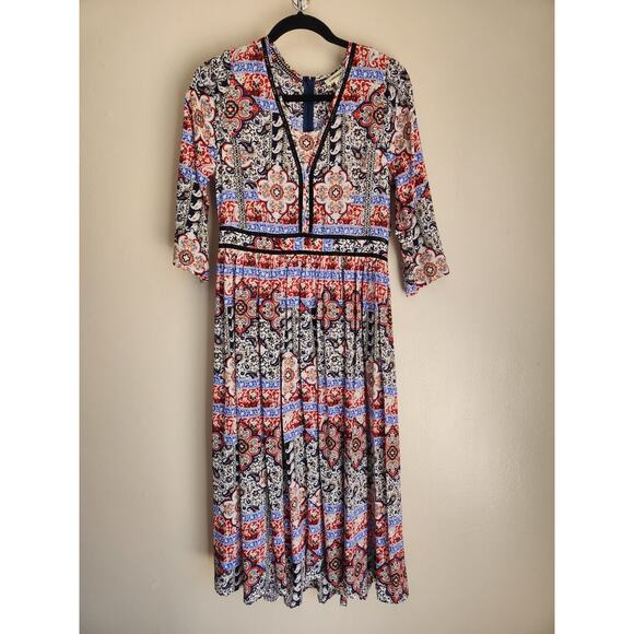 L'AGENCE Rosalia Silk V-neck Maxi Dress Size 8 Floral 1B403 - Picture 2 of 12